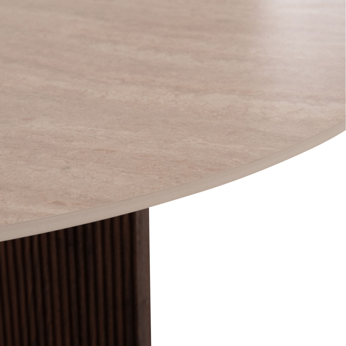 ΤΡΑΠΕΖΙ ΤΡΑΠΕΖΑΡΙΑΣ ΣΤΡΟΓΓΥΛΟ SKY HM18331 ΚΕΡΑΜΙΚΟ TOP ΟΨΗ ΤΡΑΒΕΡΤΙΝΑΣ Φ120x76Υεκ