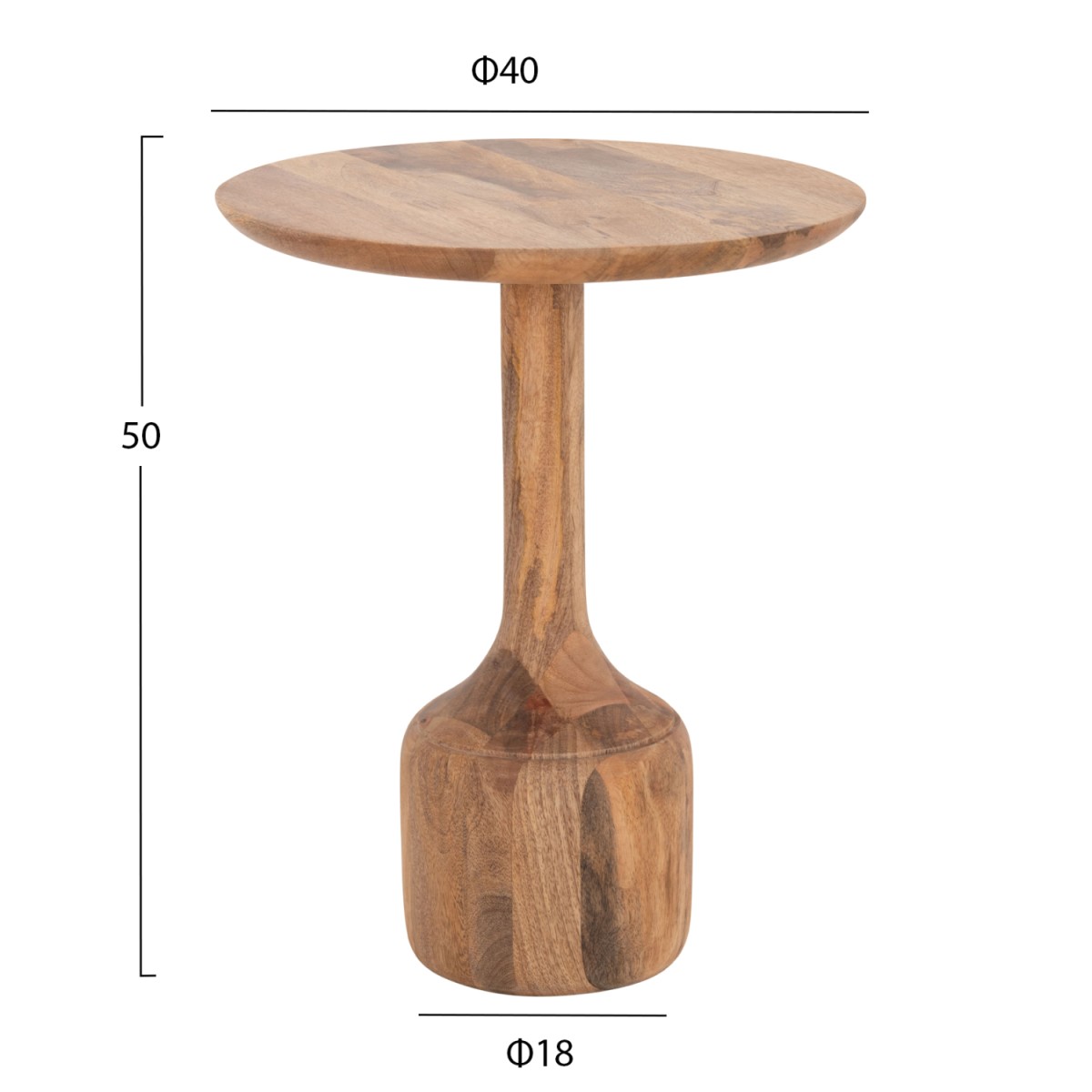 ΣΕΤ 3 ΣΤΡΟΓΓΥΛΑ ΤΡΑΠΕΖΑΚΙΑ ΣΑΛΟΝΙΟΥ GOBLET HM18348 ΞΥΛΟ ΑΚΑΚΙΑΣ Φ50x60Υεκ