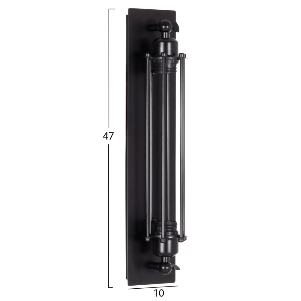 ΑΠΛΙΚΑ ΤΟΙΧΟΥ 2ΦΩΤΗ BEACON HM4463 ΜΕΤΑΛΛΟ ΣΕ ΜΑΥΡΟ 10x10x47Υεκ.