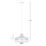 ΦΩΤΙΣΤΙΚΟ ΟΡΟΦΗΣ ΚΡΕΜΑΣΤΟ HM4159.02 ΛΕΥΚΟ ΜΕΤΑΛΛΙΚΟ ΚΑΠΕΛΟ Φ40x116Υεκ