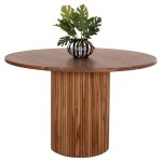 ΤΡΑΠΕΖΙ ΤΡΑΠΕΖΑΡΙΑΣ ΣΤΡΟΓΓΥΛΟ RODER HM9896 ΞΥΛΟ ΤΕΑΚ- 3εκ. πάχος επιφ.- Φ130x79,5Υεκ