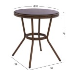 ΤΡΑΠΕΖΙ ΑΛΟΥΜΙΝΙΟΥ MOSES Φ70x76 εκ. BAMBOO LOOK HM5532.03 ΚΑΦΕ ΜΕ ΓΥΑΛΙ ΤΡΑΠΕΖΙ ΑΛΟΥΜΙΝΙΟΥ MOSES Φ70x76 εκ. BAMBOO LOOK HM5532.03 ΚΑΦΕ ΜΕ ΓΥΑΛΙ