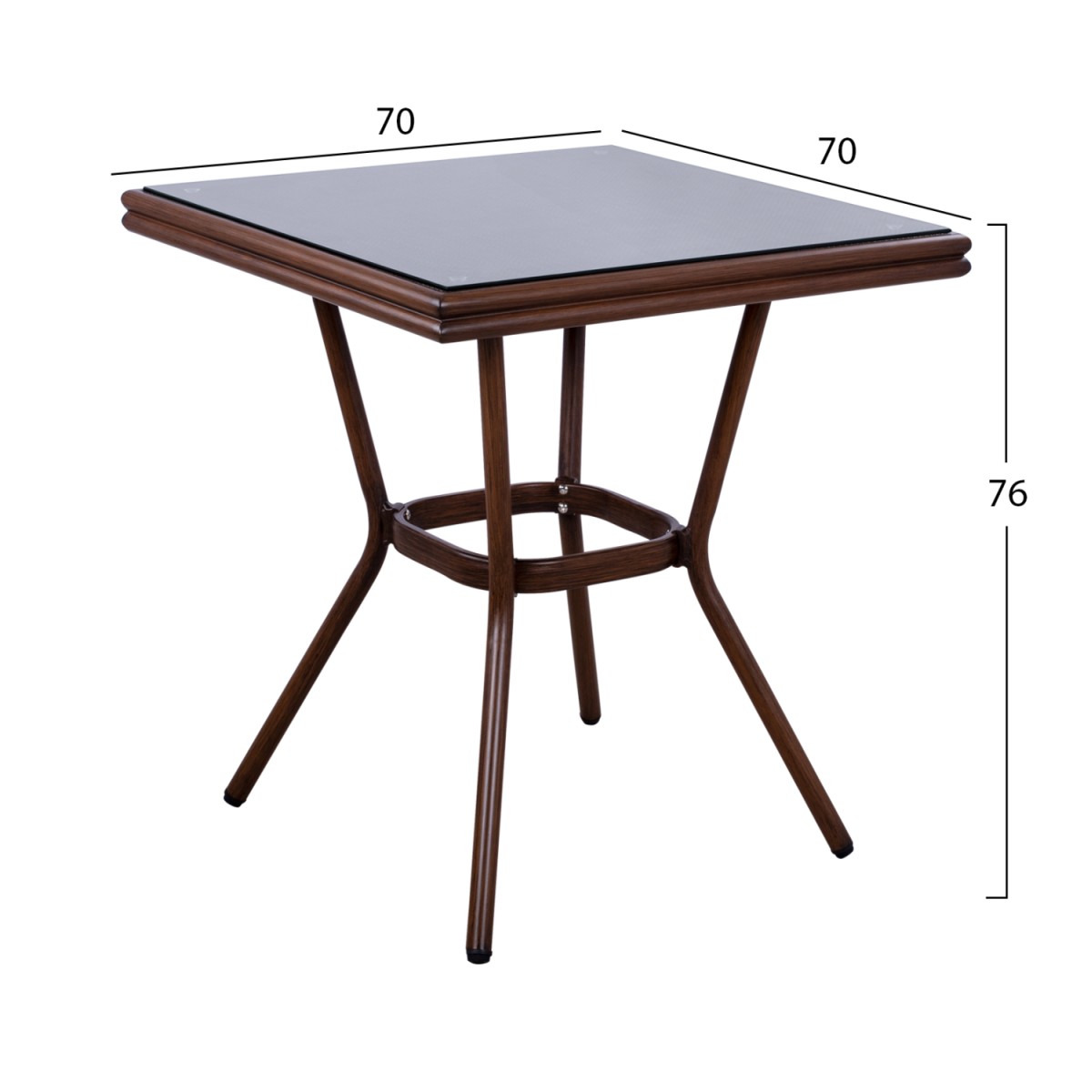 ΤΡΑΠΕΖΙ ΑΛΟΥΜΙΝΙΟΥ HARLOW 70X70X76 BAMBOO LOOK HM5568.03 ΚΑΦΕ ΜΕ ΓΥΑΛΙ ΤΡΑΠΕΖΙ ΑΛΟΥΜΙΝΙΟΥ HARLOW 70X70X76 BAMBOO LOOK HM5568.03 ΚΑΦΕ ΜΕ ΓΥΑΛΙ