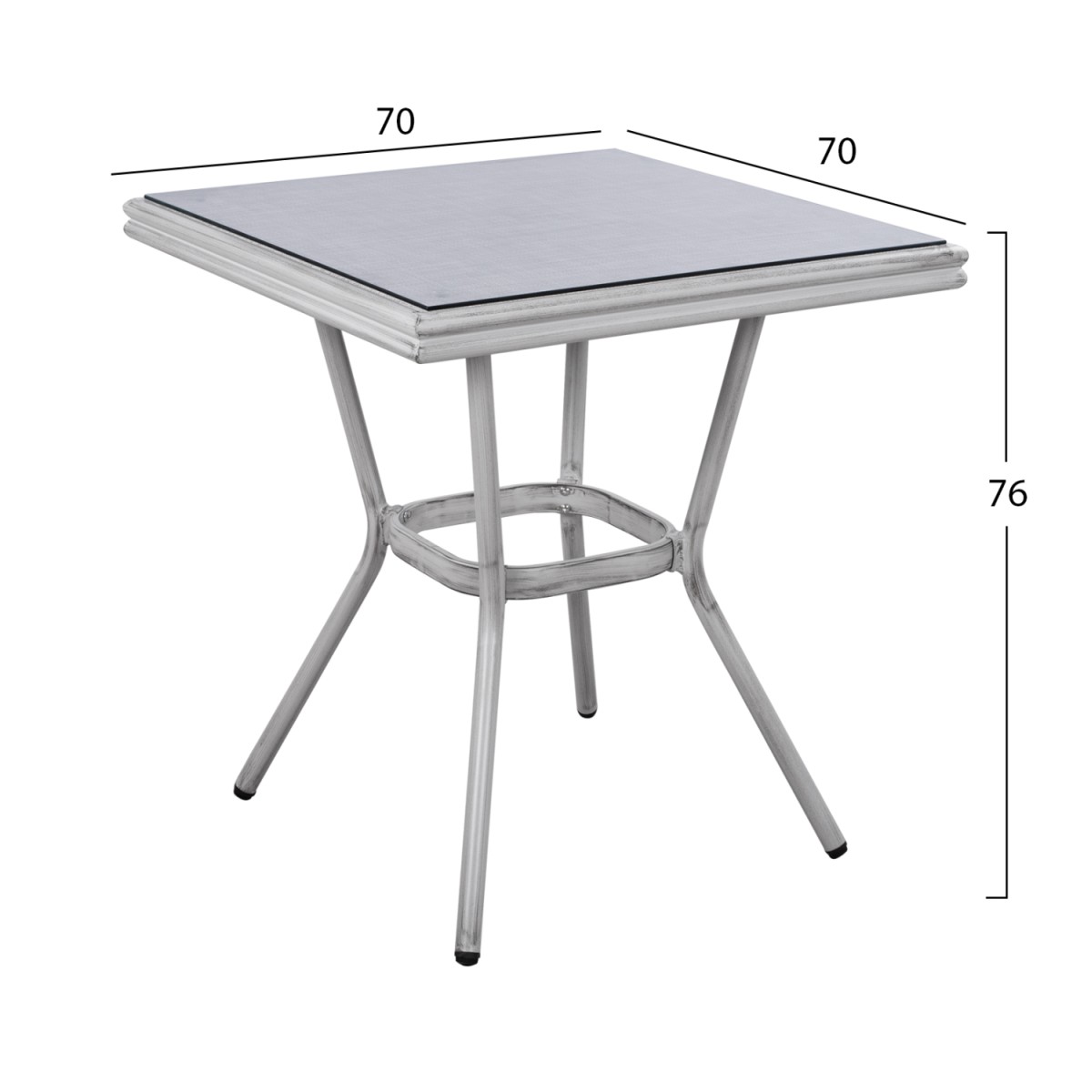ΤΡΑΠΕΖΙ ΑΛΟΥΜΙΝΙΟΥ HARLOW 70X70X76 BAMBOO LOOK HM5568.01 ΛΕΥΚΗ ΠΑΤΙΝΑ ΜΕ ΓΥΑΛΙ ΤΡΑΠΕΖΙ ΑΛΟΥΜΙΝΙΟΥ HARLOW 70X70X76 BAMBOO LOOK HM5568.01 ΛΕΥΚΗ ΠΑΤΙΝΑ ΜΕ ΓΥΑΛΙ