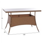 ΤΡΑΠΕΖΙ ΜΕΤΑΛΛΙΚΟ MILITARY RATTAN ΜΠΕΖ ΚΑΦΕ HM5141.32 120x70x75Υ εκ. ΤΡΑΠΕΖΙ ΜΕΤΑΛΛΙΚΟ MILITARY RATTAN ΜΠΕΖ ΚΑΦΕ HM5141.32 120x70x75Υ εκ.