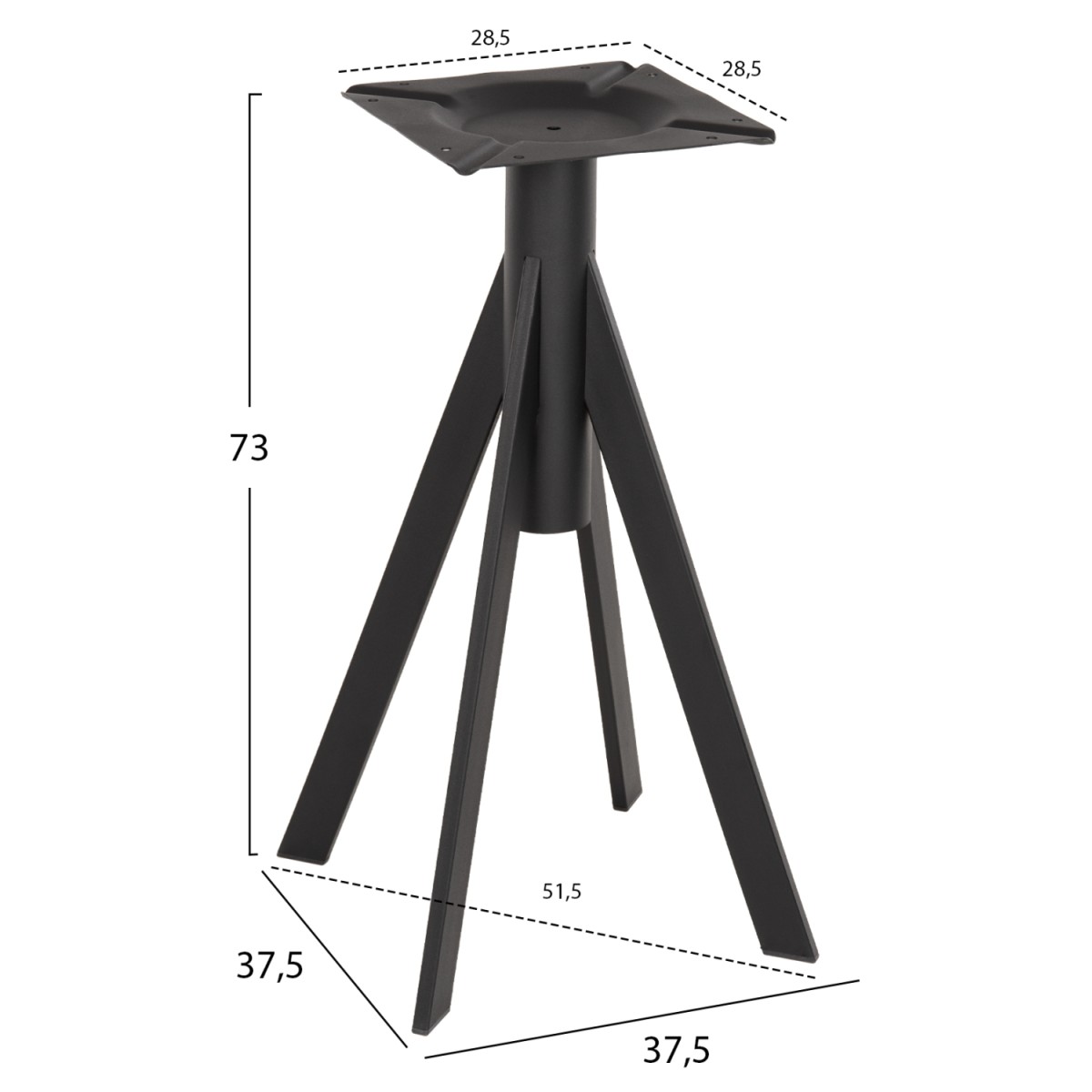 ΒΑΣΗ ΤΡΑΠΕΖΙΟΥ ΜΑΥΡΗ ΜΕΤΑΛΛΙΚΗ ΗΜ5918 37,5x37,5x73Y εκ. ΒΑΣΗ ΤΡΑΠΕΖΙΟΥ ΜΑΥΡΗ ΜΕΤΑΛΛΙΚΗ ΗΜ5918 37,5x37,5x73Y εκ.