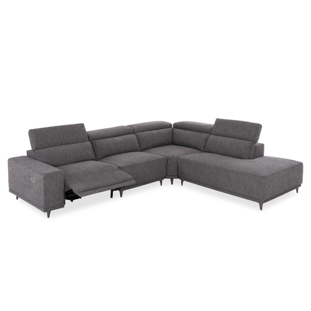 ΚΑΝΑΠΕΣ ΔΕΞΙΑ ΓΩΝΙΑ 5Θ ΜΕ RECLINE LUNARIS HM3316.01R ΓΚΡΙ ΥΦΑΣΜΑ 307x267x94Yεκ