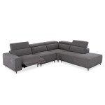 ΚΑΝΑΠΕΣ ΔΕΞΙΑ ΓΩΝΙΑ 5Θ ΜΕ RECLINE LUNARIS HM3316.01R ΓΚΡΙ ΥΦΑΣΜΑ 307x267x94Yεκ