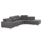ΚΑΝΑΠΕΣ ΔΕΞΙΑ ΓΩΝΙΑ 5Θ ΜΕ RECLINE LUNARIS HM3316.01R ΓΚΡΙ ΥΦΑΣΜΑ 307x267x94Yεκ