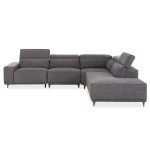 ΚΑΝΑΠΕΣ ΔΕΞΙΑ ΓΩΝΙΑ 5Θ ΜΕ RECLINE LUNARIS HM3316.01R ΓΚΡΙ ΥΦΑΣΜΑ 307x267x94Yεκ