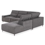ΚΑΝΑΠΕΣ ΔΕΞΙΑ ΓΩΝΙΑ 5Θ ΜΕ RECLINE LUNARIS HM3316.01R ΓΚΡΙ ΥΦΑΣΜΑ 307x267x94Yεκ
