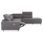 ΚΑΝΑΠΕΣ ΔΕΞΙΑ ΓΩΝΙΑ 5Θ ΜΕ RECLINE LUNARIS HM3316.01R ΓΚΡΙ ΥΦΑΣΜΑ 307x267x94Yεκ