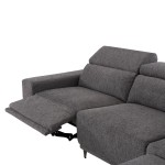 ΚΑΝΑΠΕΣ ΔΕΞΙΑ ΓΩΝΙΑ 5Θ ΜΕ RECLINE LUNARIS HM3316.01R ΓΚΡΙ ΥΦΑΣΜΑ 307x267x94Yεκ