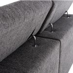 ΚΑΝΑΠΕΣ ΔΕΞΙΑ ΓΩΝΙΑ 5Θ ΜΕ RECLINE LUNARIS HM3316.01R ΓΚΡΙ ΥΦΑΣΜΑ 307x267x94Yεκ