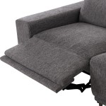 ΚΑΝΑΠΕΣ ΔΕΞΙΑ ΓΩΝΙΑ 5Θ ΜΕ RECLINE LUNARIS HM3316.01R ΓΚΡΙ ΥΦΑΣΜΑ 307x267x94Yεκ