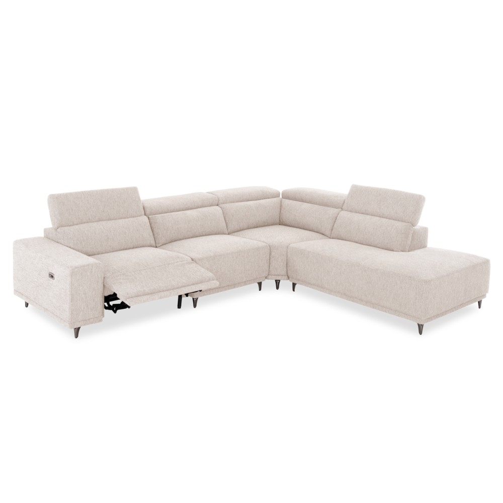 ΚΑΝΑΠΕΣ ΔΕΞΙΑ ΓΩΝΙΑ 5Θ ΜΕ RECLINE LUNARIS HM3316.02R ΕΚΡΟΥ ΥΦΑΣΜΑ 307x267x94Yεκ