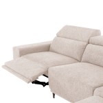 ΚΑΝΑΠΕΣ ΔΕΞΙΑ ΓΩΝΙΑ 5Θ ΜΕ RECLINE LUNARIS HM3316.02R ΕΚΡΟΥ ΥΦΑΣΜΑ 307x267x94Yεκ