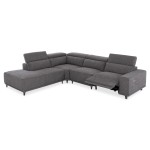 ΚΑΝΑΠΕΣ ΑΡΙΣΤΕΡΗ ΓΩΝΙΑ 5Θ ΜΕ RECLINE LUNARIS HM3316.01L ΓΚΡΙ ΥΦΑΣΜΑ 307x267x94Yεκ