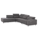 ΚΑΝΑΠΕΣ ΑΡΙΣΤΕΡΗ ΓΩΝΙΑ 5Θ ΜΕ RECLINE LUNARIS HM3316.01L ΓΚΡΙ ΥΦΑΣΜΑ 307x267x94Yεκ