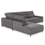 ΚΑΝΑΠΕΣ ΑΡΙΣΤΕΡΗ ΓΩΝΙΑ 5Θ ΜΕ RECLINE LUNARIS HM3316.01L ΓΚΡΙ ΥΦΑΣΜΑ 307x267x94Yεκ