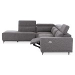 ΚΑΝΑΠΕΣ ΑΡΙΣΤΕΡΗ ΓΩΝΙΑ 5Θ ΜΕ RECLINE LUNARIS HM3316.01L ΓΚΡΙ ΥΦΑΣΜΑ 307x267x94Yεκ