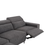ΚΑΝΑΠΕΣ ΑΡΙΣΤΕΡΗ ΓΩΝΙΑ 5Θ ΜΕ RECLINE LUNARIS HM3316.01L ΓΚΡΙ ΥΦΑΣΜΑ 307x267x94Yεκ