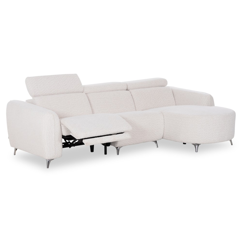 ΚΑΝΑΠΕΣ ΔΕΞΙΑ ΓΩΝΙΑ 3Θ ΜΕ RECLINE VALENTE HM3317.02R ΜΠΕΖ ΥΦΑΣΜΑ 275x160x104Yεκ