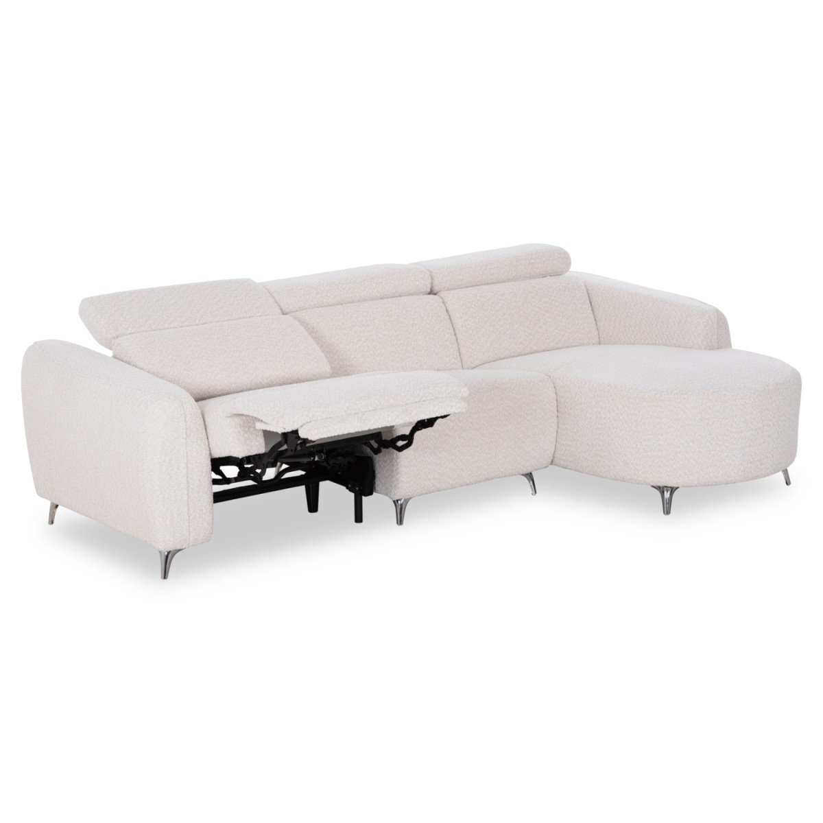 ΚΑΝΑΠΕΣ ΔΕΞΙΑ ΓΩΝΙΑ 3Θ ΜΕ RECLINE VALENTE HM3317.02R ΜΠΕΖ ΥΦΑΣΜΑ 275x160x104Yεκ