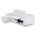 ΚΑΝΑΠΕΣ ΑΡΙΣΤΕΡΗ ΓΩΝΙΑ 3Θ ΜΕ RECLINE VALENTE HM3317.01L ΑΝΟΙΧΤΟ ΓΚΡΙ ΥΦΑΣΜΑ 275x160x104Yεκ