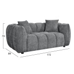 ΚΑΝΑΠΕΣ 2-ΘΕΣΙΟΣ LYKKE HM3324.01 ΓΚΡΙ ΥΦΑΣΜΑ 172x89x70Υεκ.