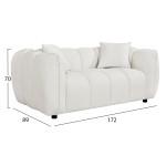 ΚΑΝΑΠΕΣ 2-ΘΕΣΙΟΣ LYKKE HM3324.02 ΕΚΡΟΥ ΥΦΑΣΜΑ 172x89x70Υεκ.