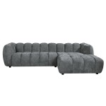 ΚΑΝΑΠΕΣ ΓΩΝΙΑ (ΔΕΞΙΑ) LYKKE HM3326.01R ΓΚΡΙ ΥΦΑΣΜΑ 280x89-165(η γωνία)x70Υεκ