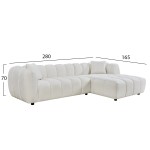 ΚΑΝΑΠΕΣ ΓΩΝΙΑ (ΔΕΞΙΑ) LYKKE HM3326.02R ΕΚΡΟΥ ΥΦΑΣΜΑ 280x89-165(η γωνία)x70Υεκ