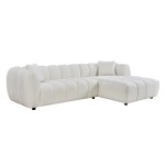 ΚΑΝΑΠΕΣ ΓΩΝΙΑ (ΔΕΞΙΑ) LYKKE HM3326.02R ΕΚΡΟΥ ΥΦΑΣΜΑ 280x89-165(η γωνία)x70Υεκ
