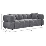 ΚΑΝΑΠΕΣ 3-ΘΕΣΙΟΣ NORIKA HM3331.01 ΓΚΡΙ ΥΦΑΣΜΑ 220x88x85Υεκ.