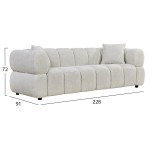 ΚΑΝΑΠΕΣ 3-ΘΕΣΙΟΣ NORIKA HM3331.02 ΕΚΡΟΥ ΥΦΑΣΜΑ 220x88x85Υεκ.