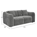 ΚΑΝΑΠΕΣ 2-ΘΕΣΙΟΣ JUNOA HM3334.01 ΓΚΡΙ ΥΦΑΣΜΑ 172x89x74Υεκ