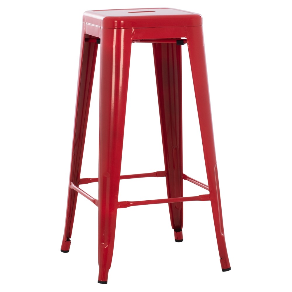 ΣΚΑΜΠΟ BAR ΜΕΤΑΛΛΙΚΟ MELITA ΣΕ ΚΟΚΚΙΝΟ HM8642.04 43x43x78Y εκ.