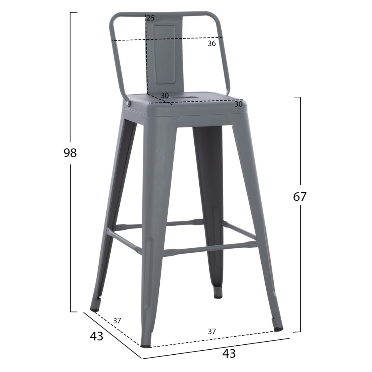 ΣΚΑΜΠΟ ΜΠΑΡ ΜΕΣΑΙΟΥ ΥΨΟΥΣ ΜΕΤΑΛΛΙΚΟ MELITA-PRO HM8574.50 ΓΚΡΙ 43x43x88Υεκ. ΣΚΑΜΠΟ ΜΠΑΡ ΜΕΣΑΙΟΥ ΥΨΟΥΣ ΜΕΤΑΛΛΙΚΟ MELITA-PRO HM8574.50 ΓΚΡΙ 43x43x88Υεκ.