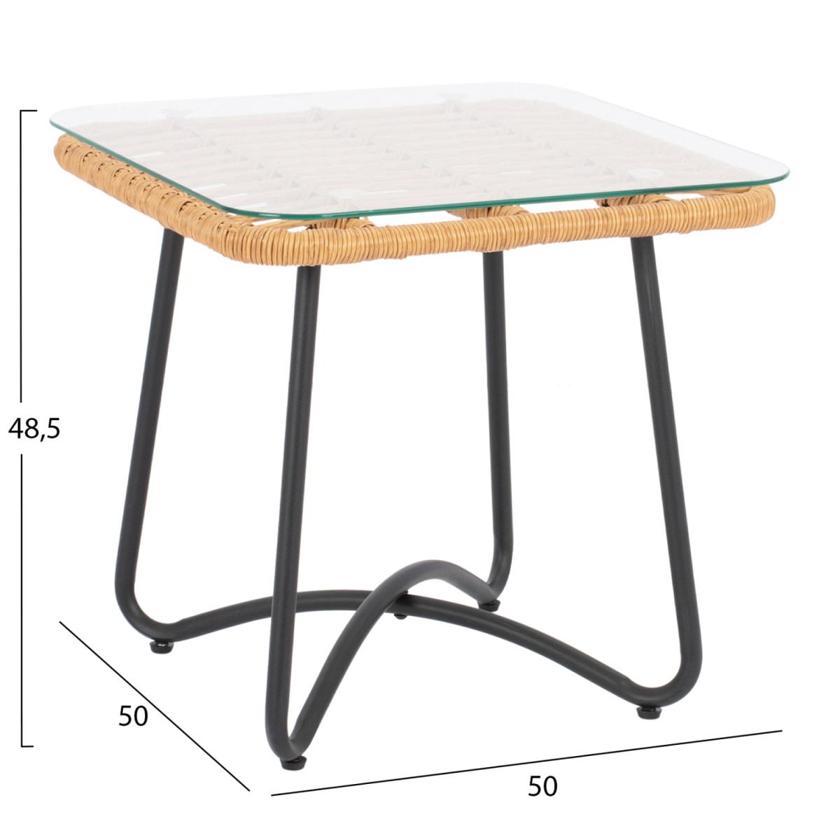 ΤΡΑΠΕΖΙ ΜΕΤΑΛΛΙΚΟ GERRY HM5717 ΜΕ WICKER ΜΠΕΖ 50x50x48,5 εκ. ΤΡΑΠΕΖΙ ΜΕΤΑΛΛΙΚΟ GERRY HM5717 ΜΕ WICKER ΜΠΕΖ 50x50x48,5 εκ.