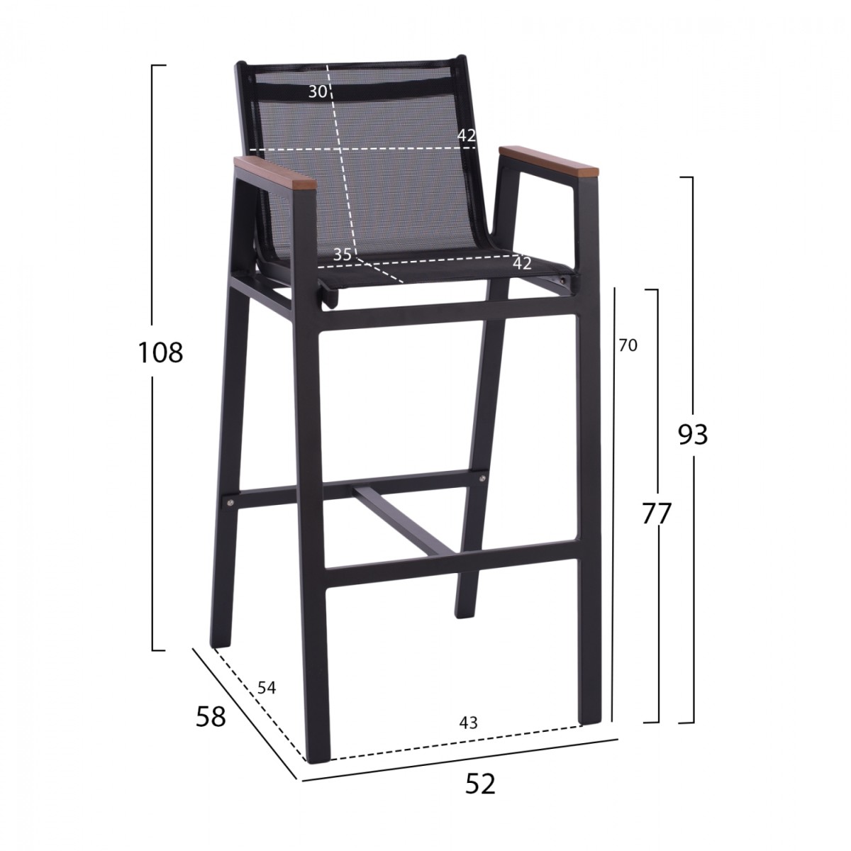 ΣΚΑΜΠΟ ΜΠΑΡ ΑΛΟΥΜΙΝΙΟΥ ΑΝΘΡΑΚΙ ΜΕ POLYWOOD 52 x 58 x 108 εκ. HM5790.02 ΣΚΑΜΠΟ ΜΠΑΡ ΑΛΟΥΜΙΝΙΟΥ ΑΝΘΡΑΚΙ ΜΕ POLYWOOD 52 x 58 x 108 εκ. HM5790.02