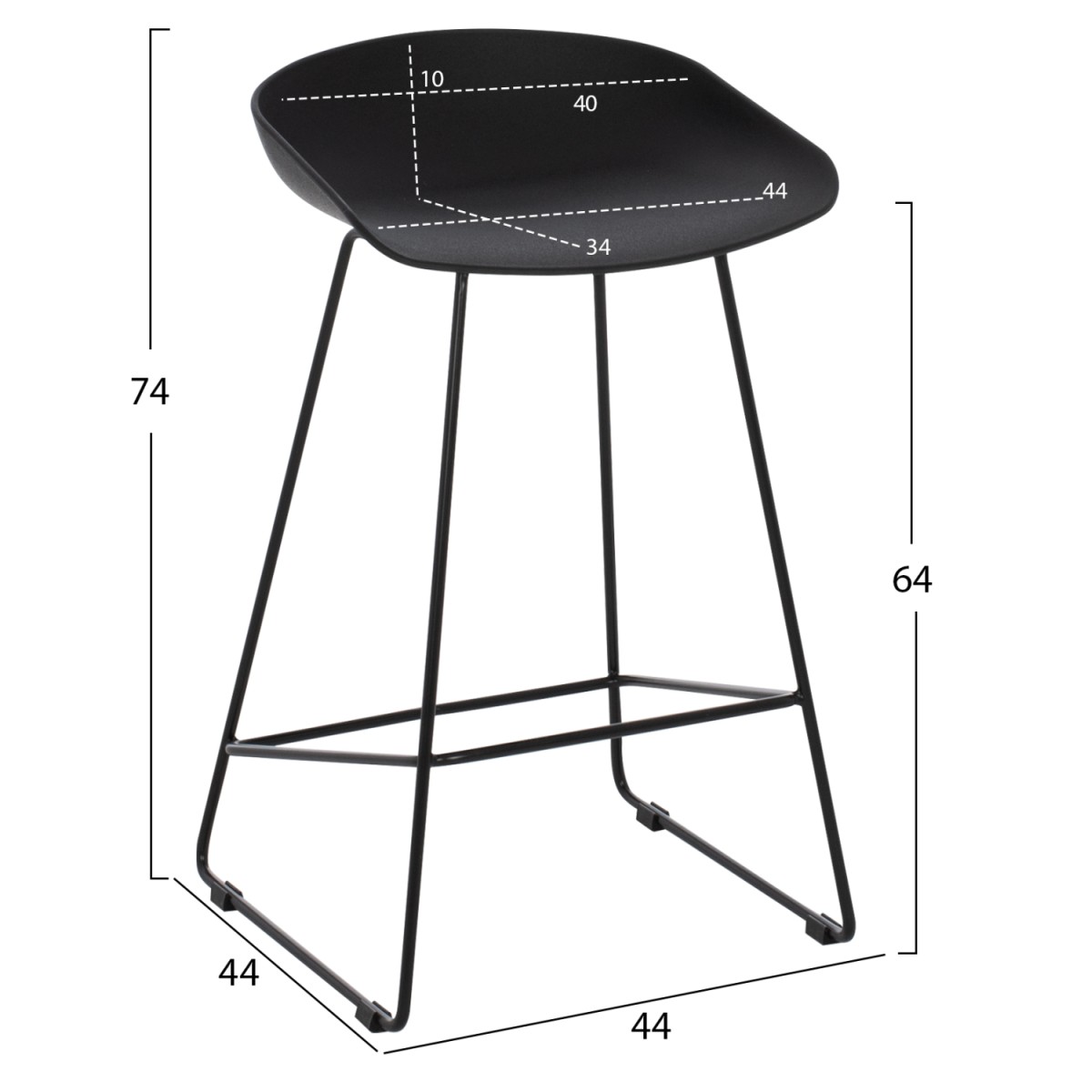 ΣΚΑΜΠΟ ΜΠΑΡ NAILA HM9299.02 ΜΑΥΡΟ ΜΕΣΑΙΟΥ ΥΨΟΥΣ 44x44x74Yεκ. ΣΚΑΜΠΟ ΜΠΑΡ NAILA HM9299.02 ΜΑΥΡΟ ΜΕΣΑΙΟΥ ΥΨΟΥΣ 44x44x74Yεκ.