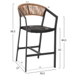 ΣΚΑΜΠΟ ΑΛΟΥΜΙΝΙΟΥ HM5892.15 ΜΕΣΑΙΟΥ ΥΨΟΥΣ RATTAN & TEXTLINE ΜΑΥΡΟ ΜΠΕΖ 55x56,5x99Υ ΣΚΑΜΠΟ ΑΛΟΥΜΙΝΙΟΥ HM5892.15 ΜΕΣΑΙΟΥ ΥΨΟΥΣ RATTAN & TEXTLINE ΜΑΥΡΟ ΜΠΕΖ 55x56,5x99Υ