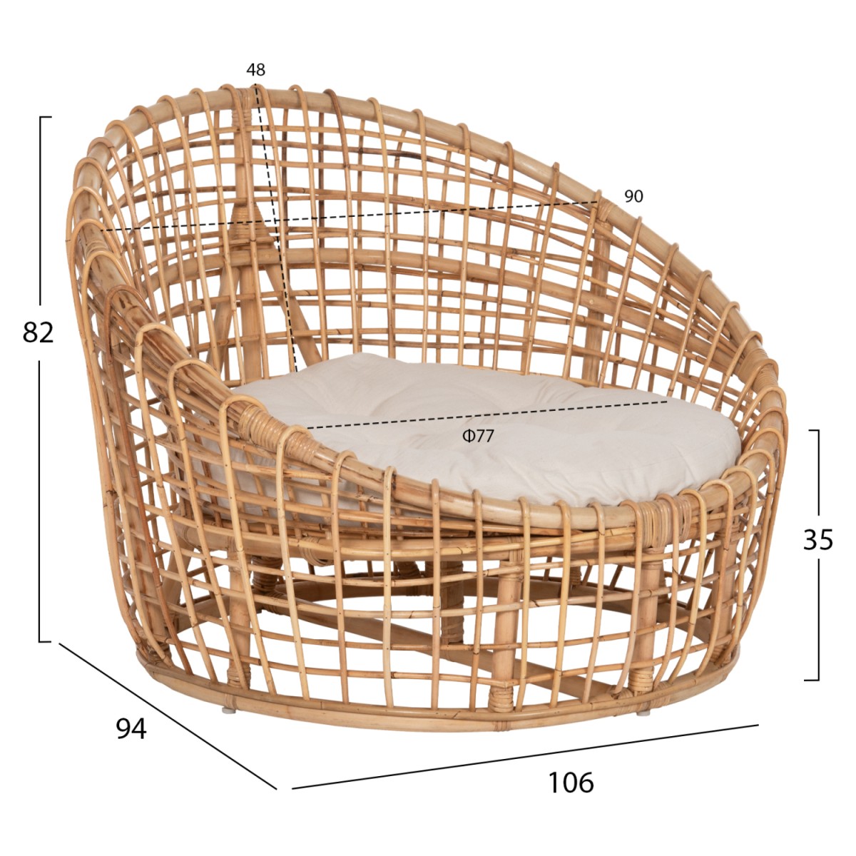 ΠΟΛΥΘΡΟΝΑ ENTO HM9814 RATTAN ΣΕ ΦΥΣΙΚΟ-ΛΕΥΚΟ ΜΑΞΙΛΑΡΙ 103x92x81Yεκ. ΠΟΛΥΘΡΟΝΑ ENTO HM9814 RATTAN ΣΕ ΦΥΣΙΚΟ-ΛΕΥΚΟ ΜΑΞΙΛΑΡΙ 103x92x81Yεκ.