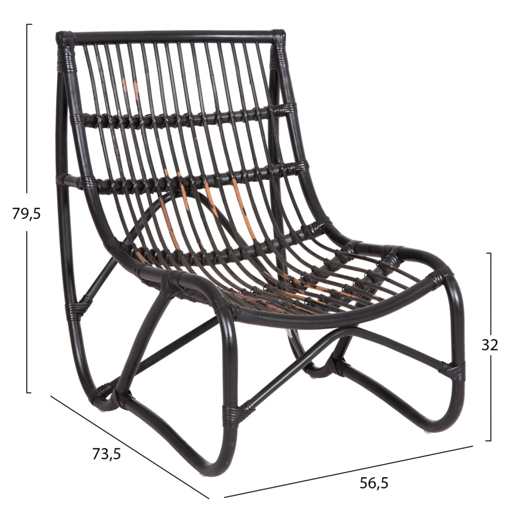 ΠΟΛΥΘΡΟΝΑ GRINN HM9815.02 ΡΑΒΔΟΙ RATTAN ΣΕ ΜΑΥΡΟ 56,5x73,5x79,5Υ εκ.--Β' ΔΙΑΛΟΓΗΣ