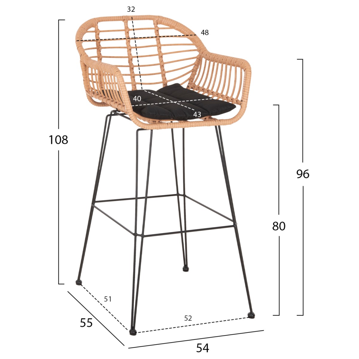 ΣΚΑΜΠΟ ΜΠΑΡ ΨΗΛΟ ALLEGRA HM5640.11 ΜΠΕΖ P.E. RATTAN-ΜΑΥΡΟ ΜΕΤΑΛΛΟ 54x55x108Υεκ. ΣΚΑΜΠΟ ΜΠΑΡ ΨΗΛΟ ALLEGRA HM5640.11 ΜΠΕΖ P.E. RATTAN-ΜΑΥΡΟ ΜΕΤΑΛΛΟ 54x55x108Υεκ.
