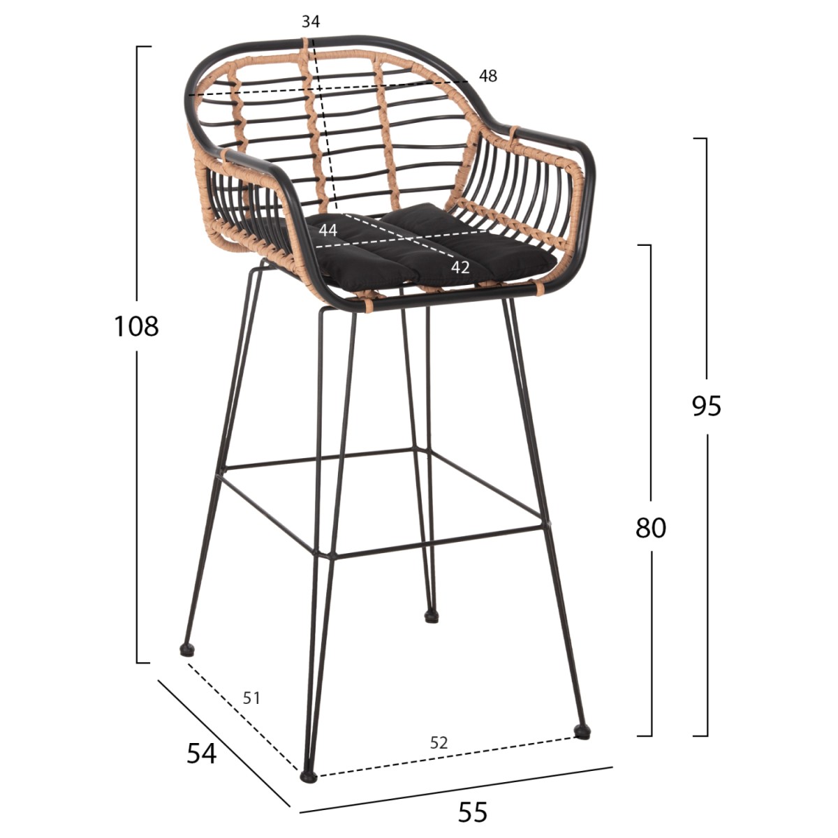 ΣΚΑΜΠΟ ΜΠΑΡ ALLEGRA HM5690.11 ΜΕΤΑΛΛΟ&ΜΑΞΙΛΑΡΙ ΜΑΥΡΟ-WICKER ΜΠΕΖ 55x54x108Υεκ. ΣΚΑΜΠΟ ΜΠΑΡ ALLEGRA HM5690.11 ΜΕΤΑΛΛΟ&ΜΑΞΙΛΑΡΙ ΜΑΥΡΟ-WICKER ΜΠΕΖ 55x54x108Υεκ.