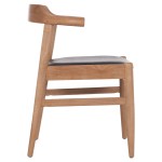 ΠΟΛΥΘΡΟΝΑ CERSEI HM9946.01 RUBBERWOOD ΣΕ LIGHT OAK & PU ΣΕ ΜΑΥΡΟ 57x53x72Υεκ