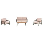 ΣΕΤ ΣΑΛΟΝΙ ΕΞ.ΧΩΡΟΥ 4ΤΜΧ ELARA HM6195.06 ΠΡΑΣΙΝΟ ΑΛΟΥΜΙΝΙΟ-ΜΠΕΖ OLEFIN-TEAK ΦΥΣΙΚΟ