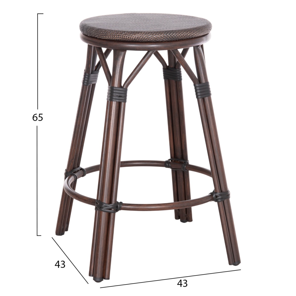 ΣΚΑΜΠΟ ΑΛΟΥΜΙΝΙΟΥ ΜΕΣ.ΥΨΟΥΣ CHINO HM6286.01 BAMBOO LOOK & TEXTILENE ΚΑΦΕ 43x43x65Υεκ ΣΚΑΜΠΟ ΑΛΟΥΜΙΝΙΟΥ ΜΕΣ.ΥΨΟΥΣ CHINO HM6286.01 BAMBOO LOOK & TEXTILENE ΚΑΦΕ 43x43x65Υεκ